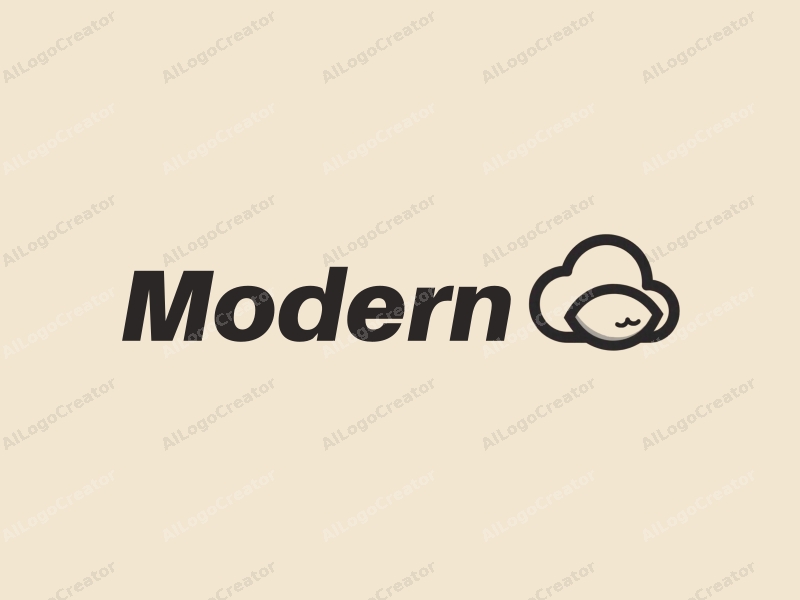 minimalist design features a stylized cloud and pillow, incorporating a tag style approach combined with a clean background.