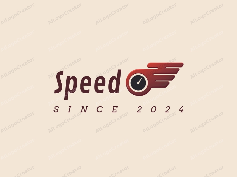 a modern design featuring streamlined shapes representing speed and power, an abstract engine silhouette, combined with a clean red background.