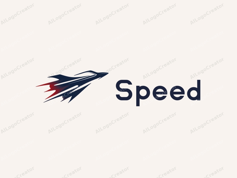 dynamic design features abstract representations of speed and flight, incorporating sleek lines and curves, with a modern aesthetic and a clean background.