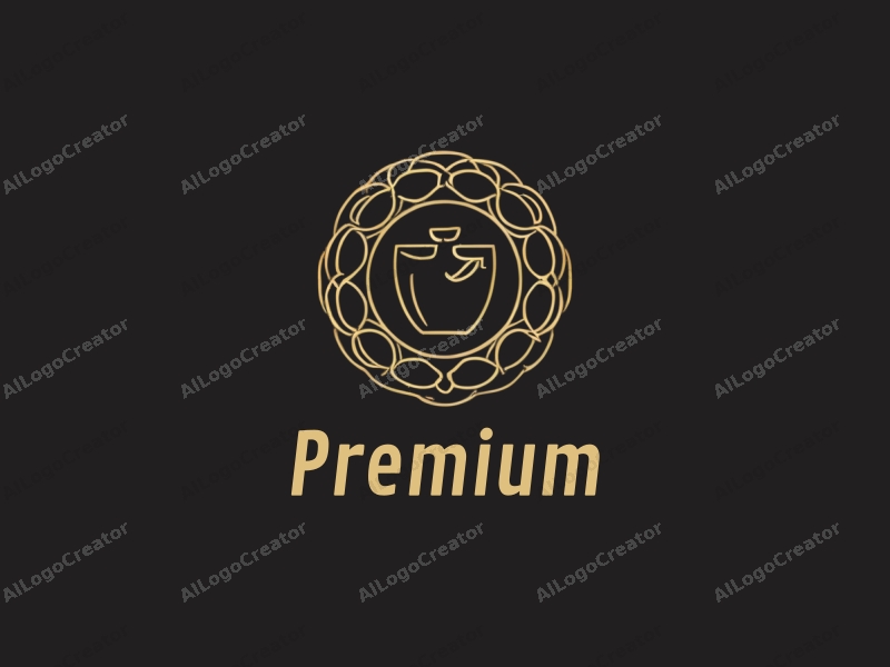 a minimalist design featuring elegant gold accents, a stylized representation of luxury food or beauty products, combined with a clean black background and a sophisticated layout.