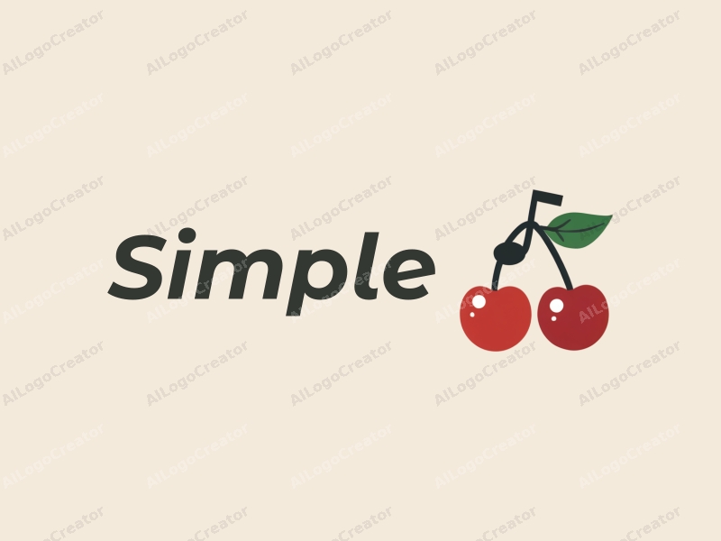 minimalist design features simple cherry and musical note shapes, combined with a clean background and a harmonious layout.