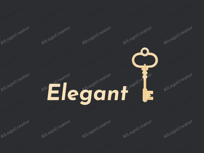 modern design features an elegant key and a stylized hand, combined with a clean background and a refined aesthetic.