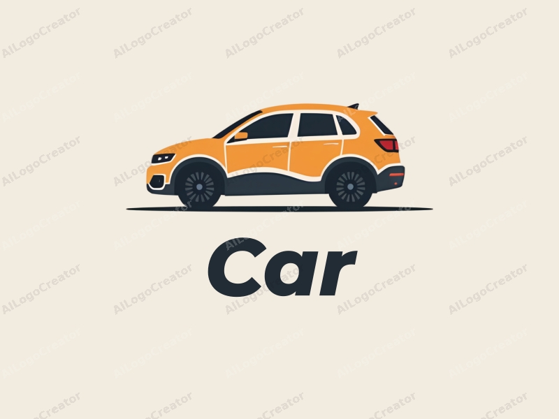 modern design features a stylized car silhouette, elements representing family and connection, combined with a clean background.