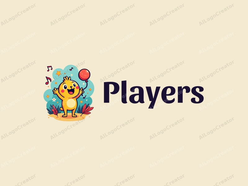 playful design features a vibrant player character, whimsical game elements, and musical notes, combined with a clean background that evokes a sense of relaxation and fun.