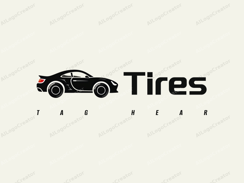 modern design features a stylized car silhouette, dynamic tire elements, and a sense of speed combined with a clean background.