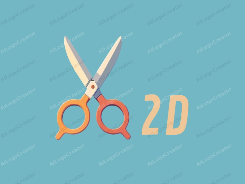 modern design features a stylized sewing needle and scissors, combined with a flat 2D approach and a clean blue background.