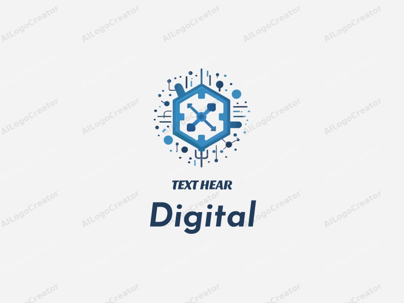 a modern minimalist design featuring digital and electronic elements, stylized communication and network symbols, combined with a clean blue and gray color palette.