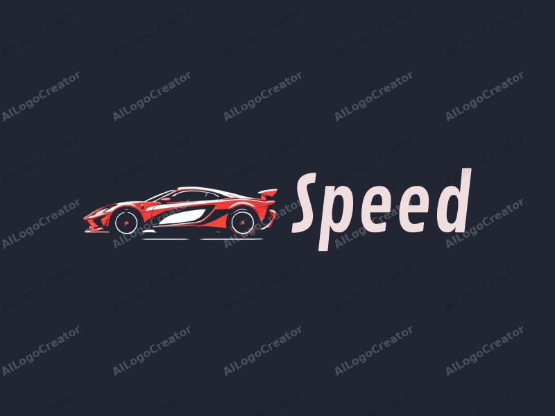 a modern design featuring dynamic lines representing speed, a stylized racing car silhouette, and an abstract engine shape, combined with a clean background.