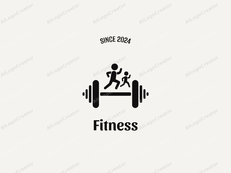 modern design features stylized dumbbells and running figures, combined with a clean background and a harmonious layout.