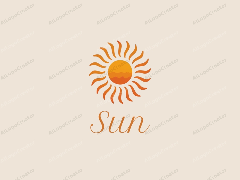 natural design features a stylized sun with radiant beams, combined with a clean background.