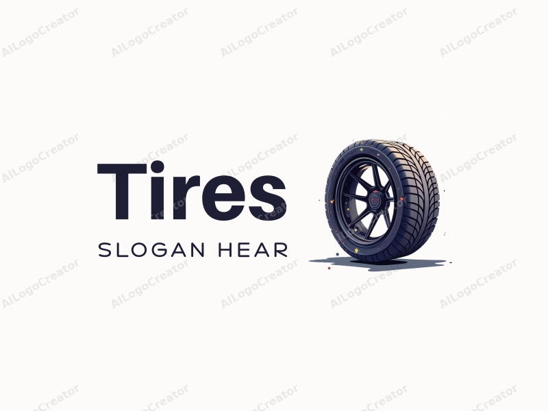 modern design features a stylized tire and car tire integrated with cosmic elements, showcasing a futuristic technology approach combined with a clean background.