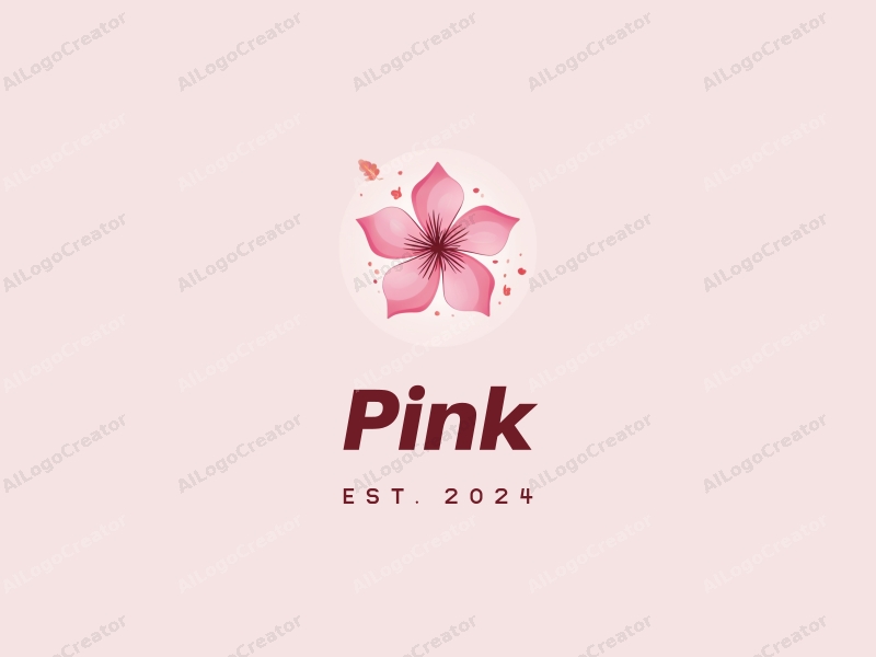 minimalist design features delicate cherry blossoms with soft pink petals and subtle water droplets, combined with a clean background for a fresh and elegant look.