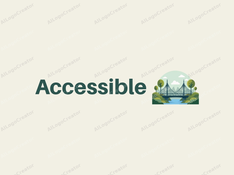 modern design features accessibility elements, stylized bridges, and green spaces combined with a clean background.