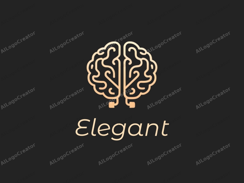 modern design features an elegant and refined representation of a brain intertwined with stylized electrodes, combined with a clean black background.