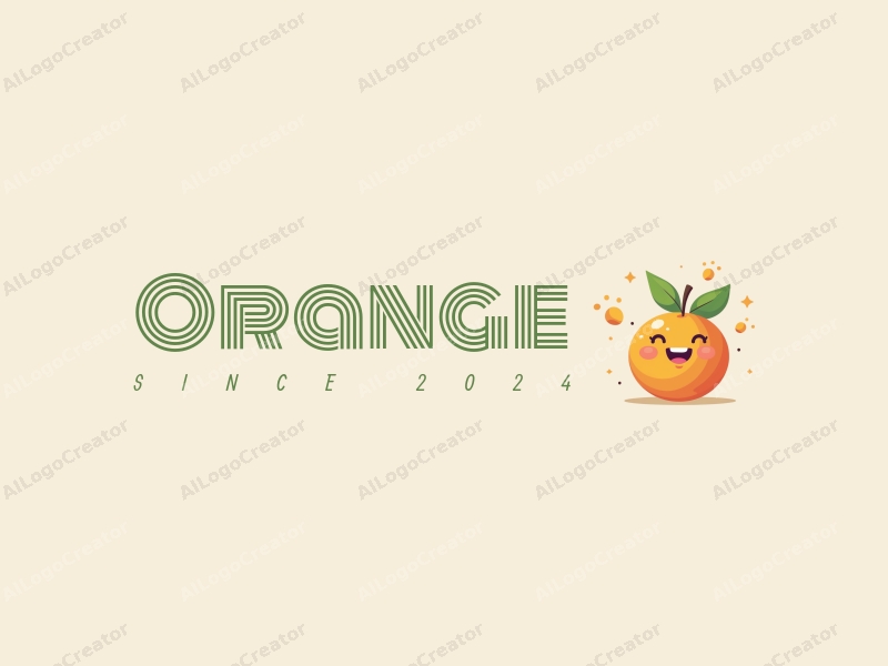 playful design features a stylized orange with a smile, a splash of juice, and a clean background.