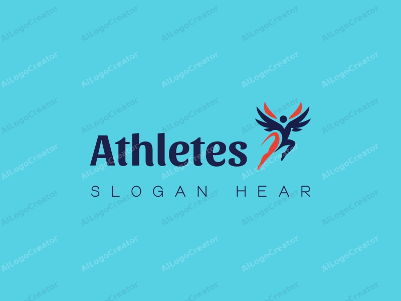 modern design features a stylized athlete in a dynamic pose, symbolizing victory, combined with elements of competition, set against a clean blue background.