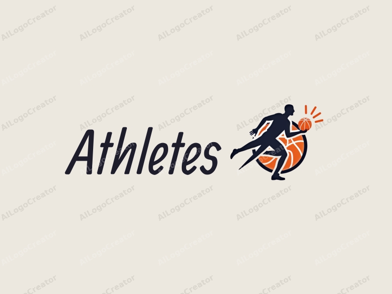 modern design features a dynamic athlete in motion, a stylized basketball, and a trophy, combined with a clean background and a harmonious composition.