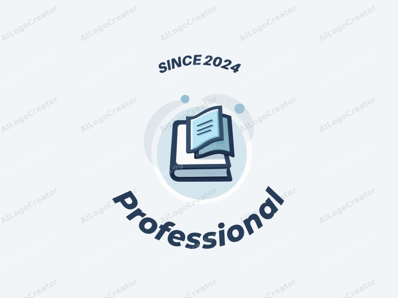 modern design features a stylized book and a certification stamp, combined with a clean background in blue and gray tones, emphasizing professionalism and trust.