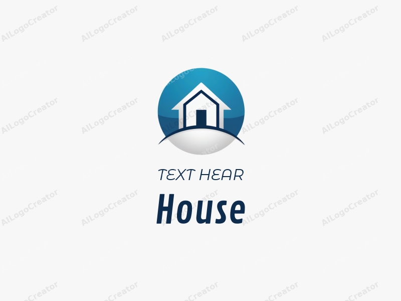 modern design features a stylized house silhouette, sleek architectural lines, and a clean blue background, emphasizing beauty and contemporary aesthetics.