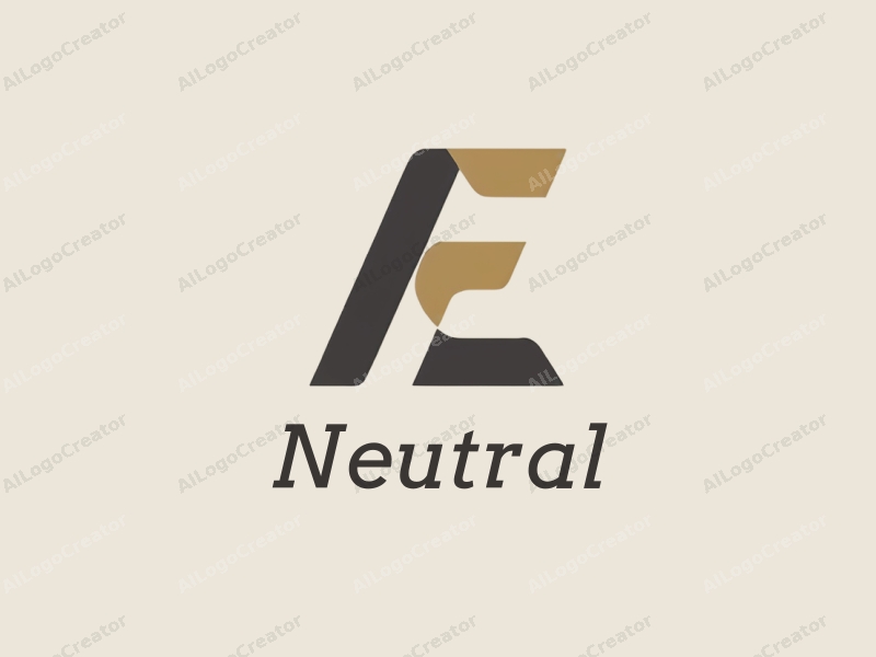 minimalist design features the letters A and E intertwined in a symbolic representation, using neutral colors and a clean background to convey an educational theme.