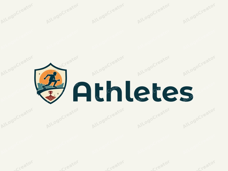 modern design features a dynamic athlete in motion, a stylized player silhouette, and a trophy, combined with a clean background.