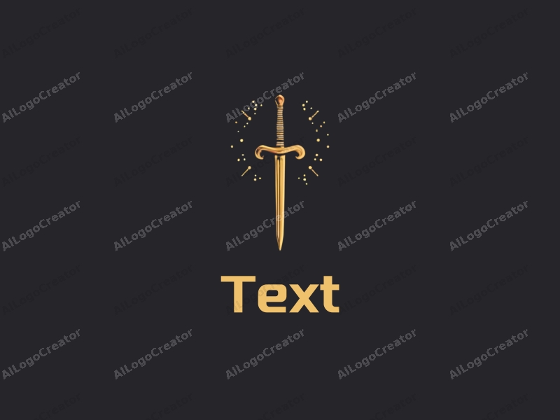 modern design features bold typography, a stylized pen and sword, combined with a clean black background.