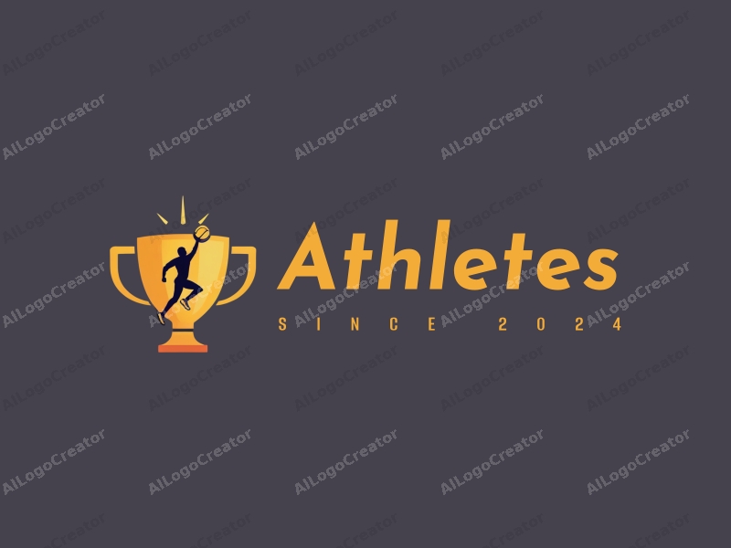 modern design features a stylized athlete in motion, a trophy symbolizing victory, and a dynamic competition theme combined with a clean background.