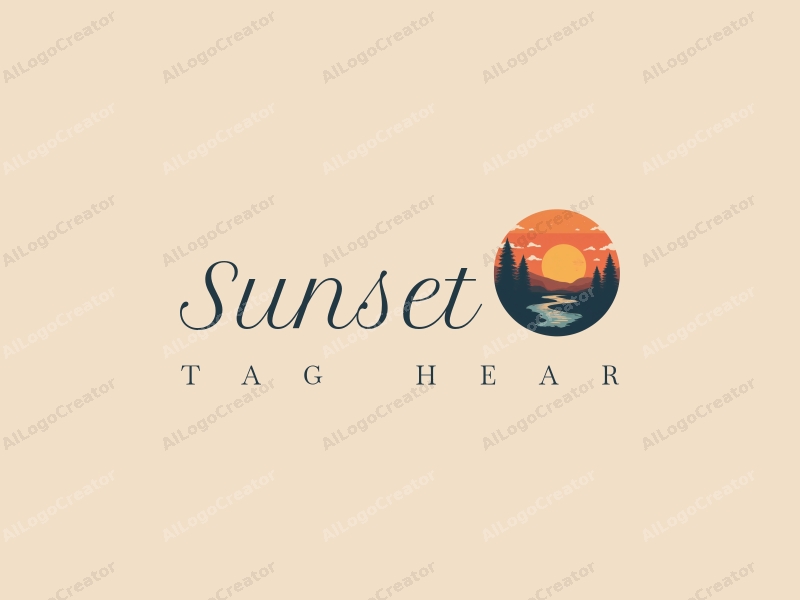 vintage design features a stylized sunset over a scenic landscape, incorporating a human face and a paintbrush, combined with a clean background.