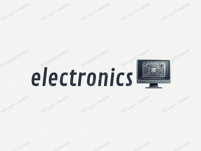 modern design features sleek electronic devices, a stylized computer silhouette, and intricate circuit patterns combined with a clean silver background.