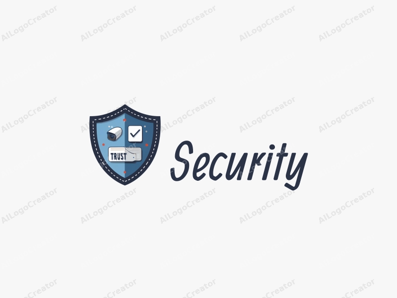 modern design features a protective shield, a stylized surveillance camera, a trust symbol, and a digital document, combined with a clean background.