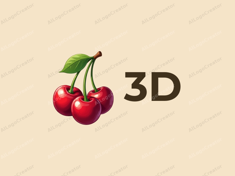 a modern design featuring vibrant 3D dynamic cherries and fruits, incorporating a playful and energetic composition with a clean background.