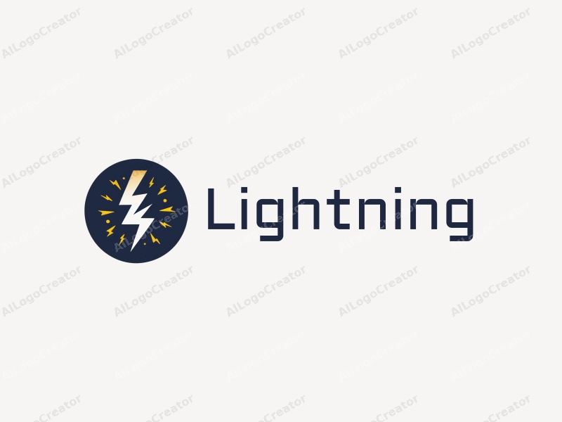 geometric design featuring stylized lightning bolts, electric currents, and beams of light, combined with a clean background.