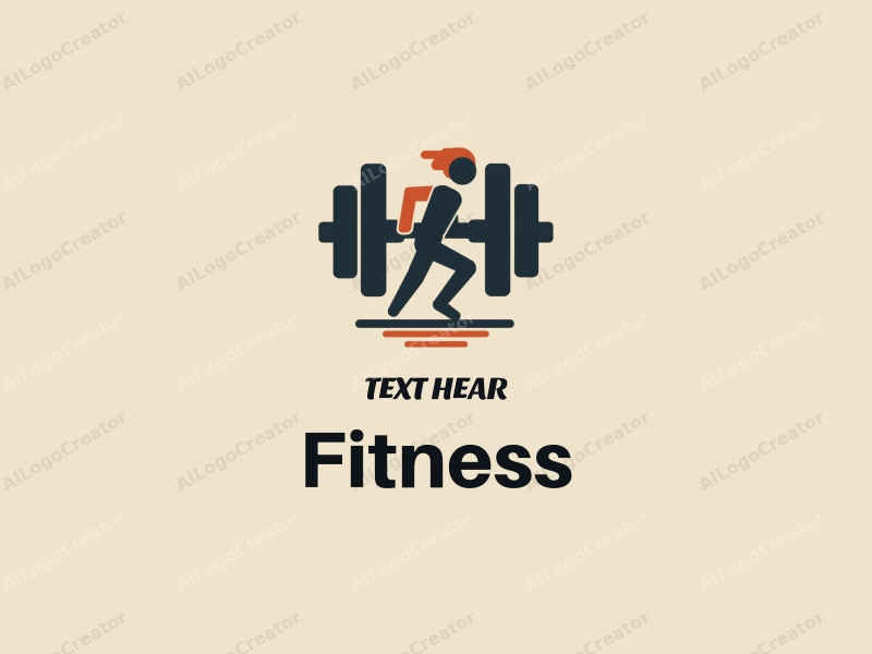 a modern design featuring a stylized dumbbell and a dynamic running figure, combined with a clean background and a harmonious layout.