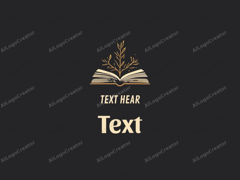 modern design features elegant typography, stylized books, and a garden motif combined with a clean black background.