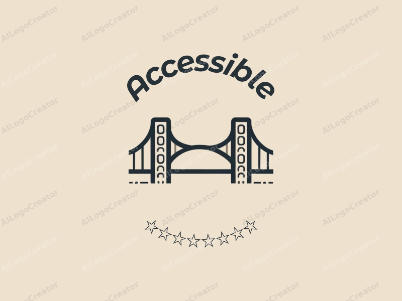 modern design features accessibility elements, a stylized bridge, and inclusive design concepts combined with a clean background.