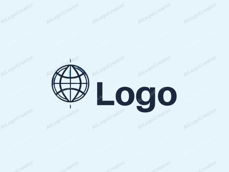 modern design features a stylized globe, skill icons, and a clean, harmonious composition with blue and black color scheme.