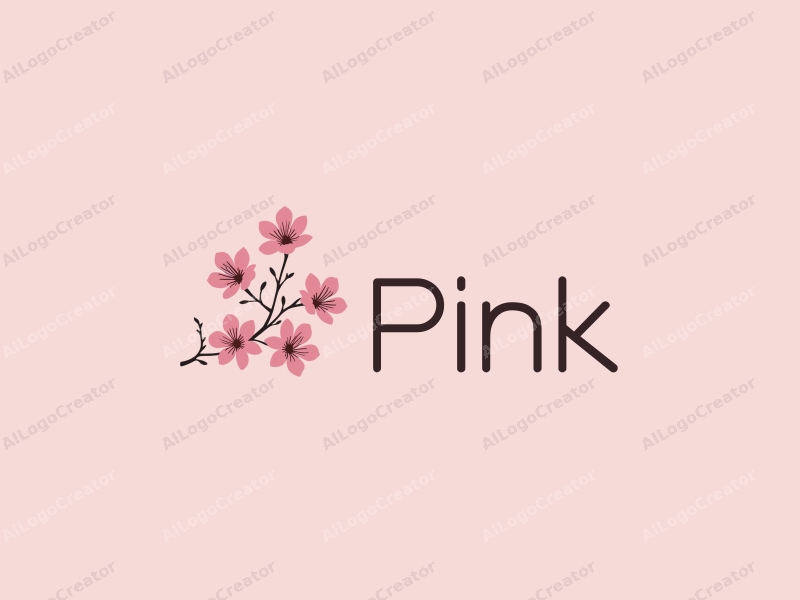 minimalist design features delicate cherry blossoms, a soft pink color palette, and a clean, elegant composition that embodies modern fashion and home aesthetics.