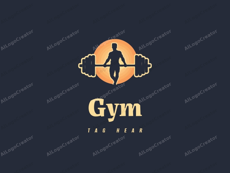 modern design features a stylized weightlifting barbell and a dynamic runner silhouette, combined with a clean background and a harmonious layout.