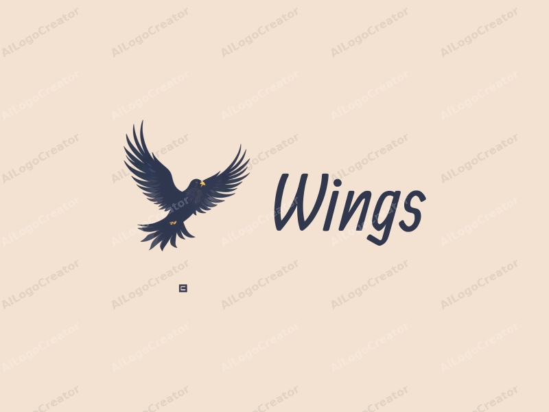 playful design features stylized wings and feathers in motion, representing flight and freedom, combined with a clean background and a sense of lightness.