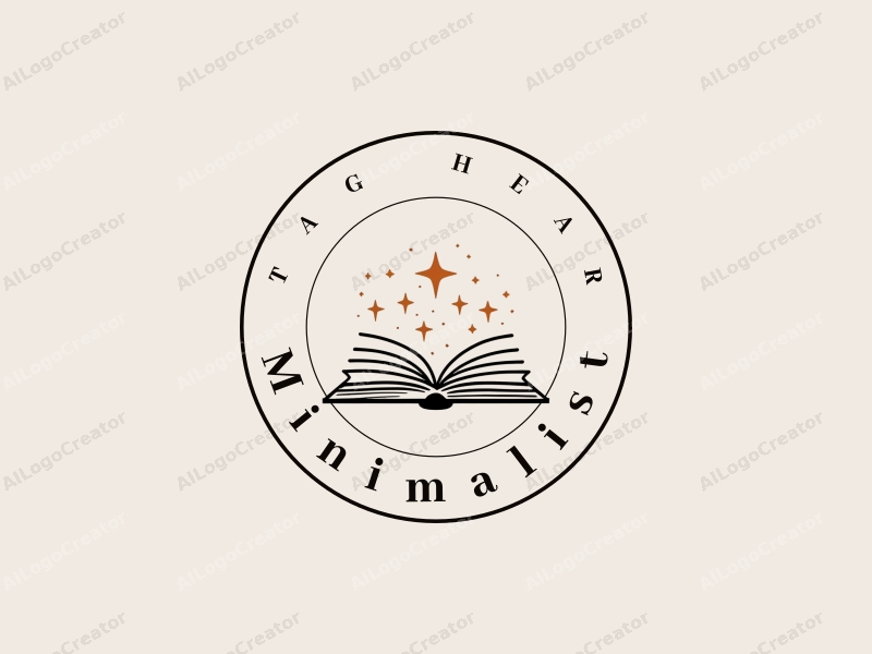 minimalist design features simple outlines of books and stars, combined with a linear design approach and a clean background.