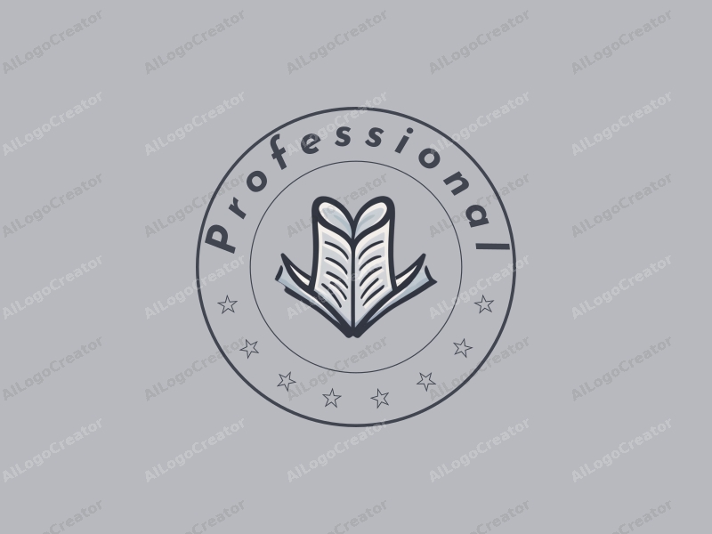 modern design features a stylized book and shield, symbolizing professionalism and certification, combined with a clean background.