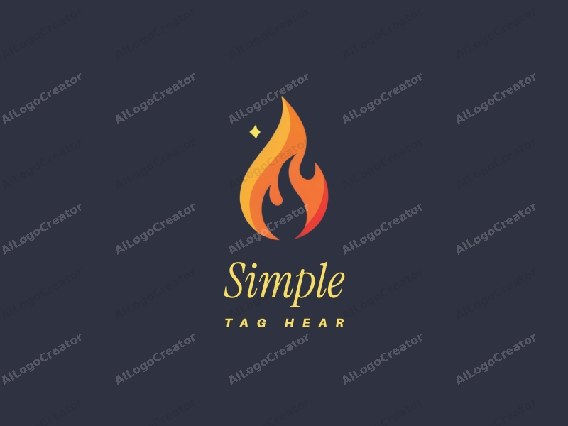 minimalist design features a stylized flame and ash, combined with a clean background and modern aesthetic.