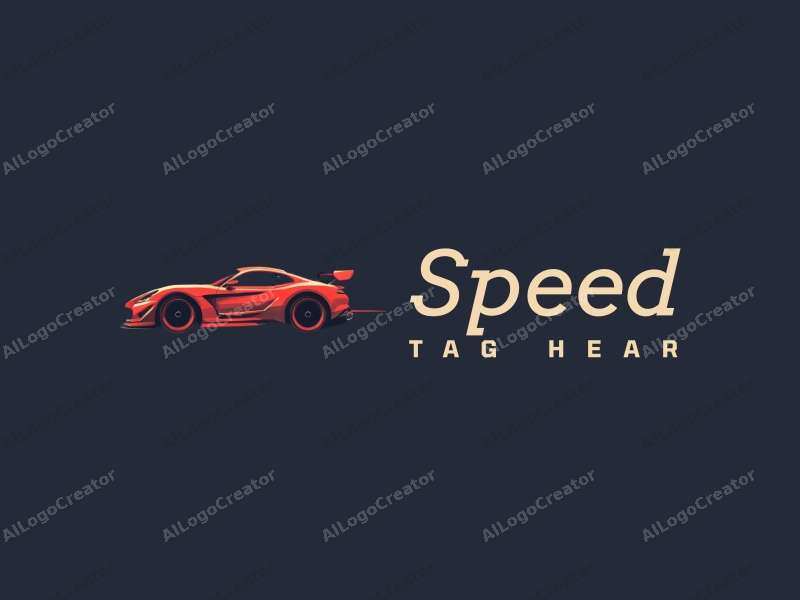 a modern design featuring dynamic lines representing speed, a stylized racing car silhouette, and an abstract engine shape, combined with a clean background.