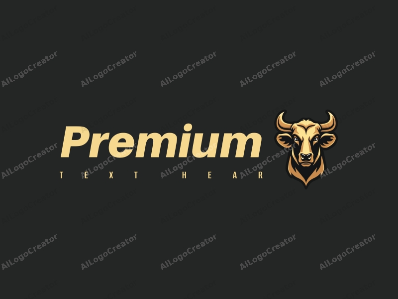 a modern design featuring a stylized cow and high-end equipment, incorporating gold and black colors with a clean background.