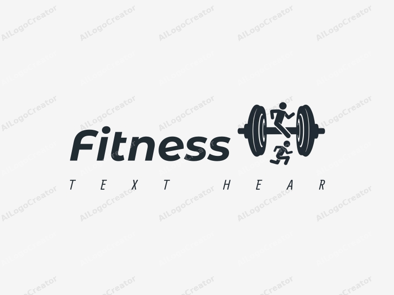 modern design features stylized dumbbells and running figures, combined with a clean background and a harmonious layout.