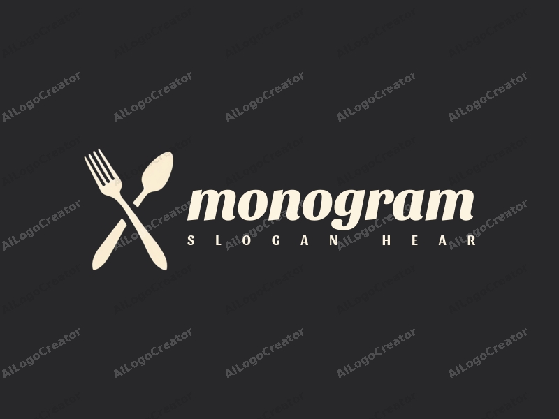 a modern design featuring a stylized letter H intertwined with a fork, using a minimalist approach combined with a clean black background.