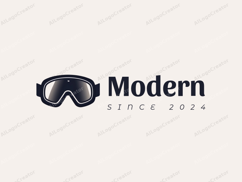 a minimalist design featuring reflective surfaces and soccer goggles, combined with a modern approach and a clean background.