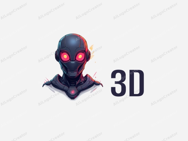 鮮やかなマルチカラーの視覚効果を持つ3Dロボットを特徴とするモダンなSFデザイン。サイバーパンク要素を取り入れ、クリーンでシンプルな背景に設定されています。