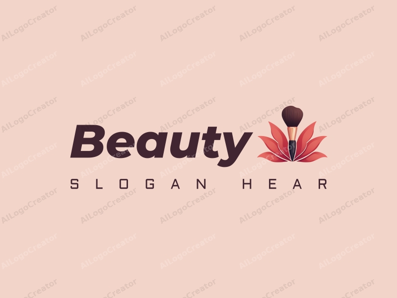 modern design features elegant petals, a stylized makeup brush, and a beauty theme combined with a clean background.