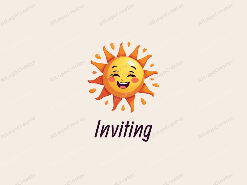 playful design features cheerful sun rays, smiling faces, and welcoming elements combined with a clean background.